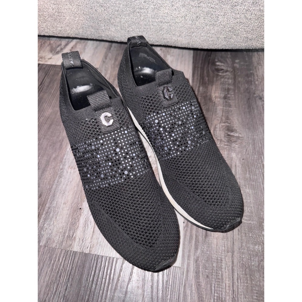 Carvela Jeo Black Embellished Knit Slip On Sneakers Trainers Womens 38.5 / 8.5